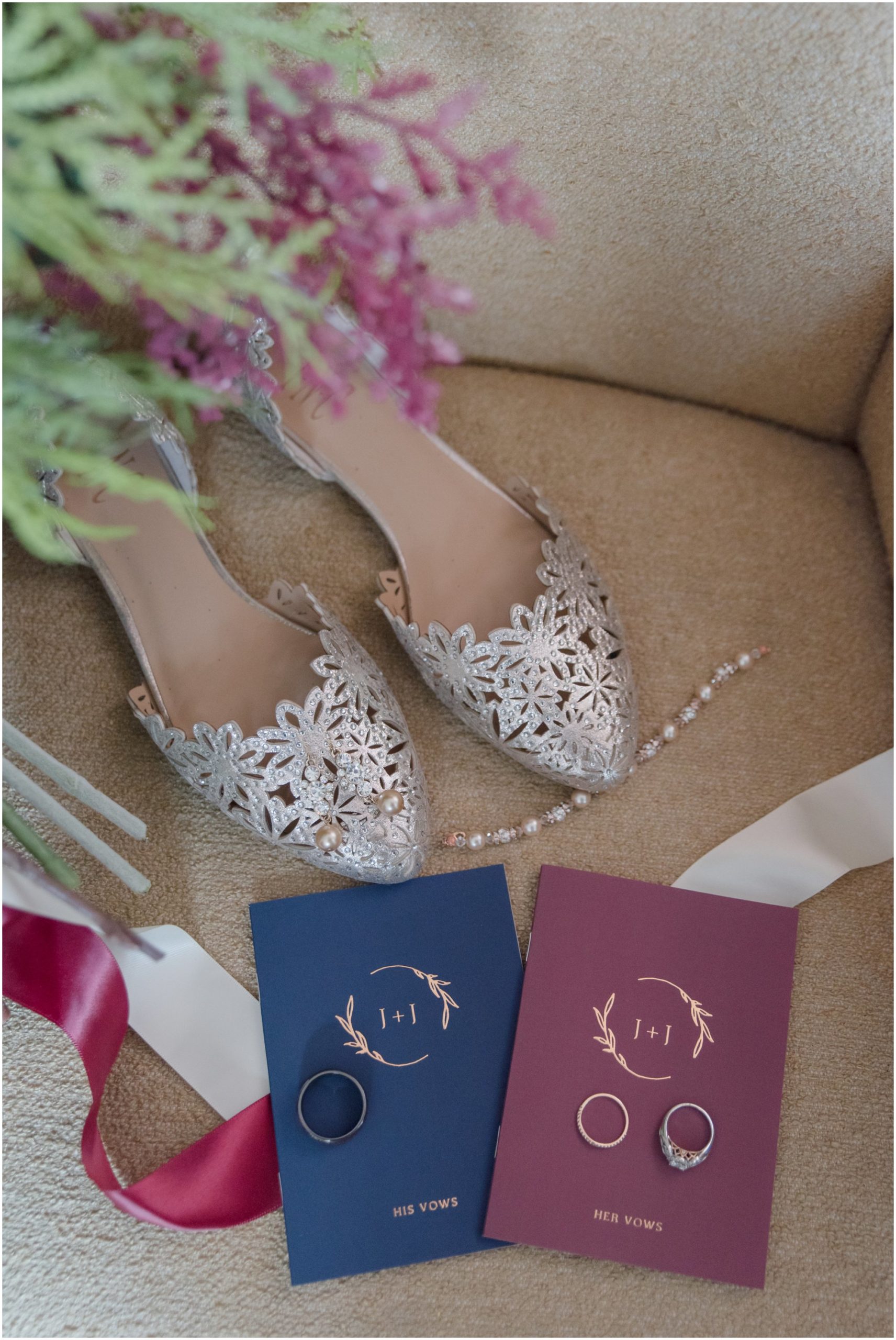 Maroon and Navy Wedding Vow Books
